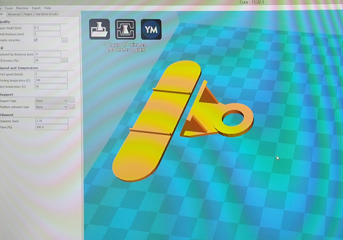 Model Transferred to 3D Printer Software